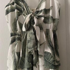 Palm print maxi dress